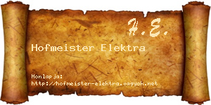 Hofmeister Elektra névjegykártya